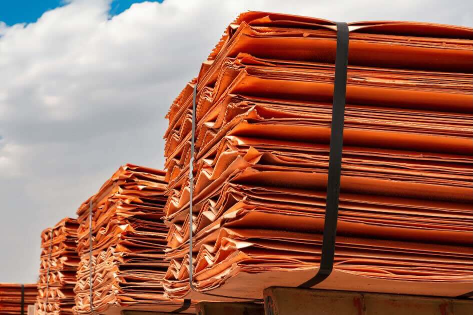 sheets of copper