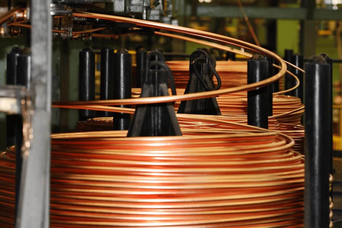 copper wire in a factory