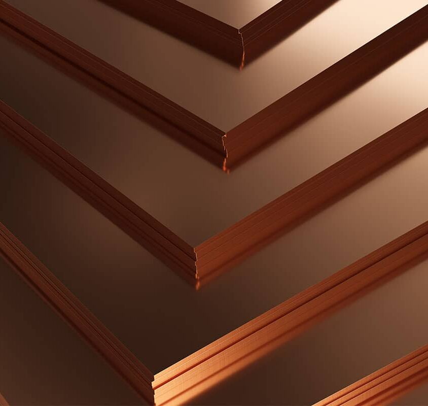 sheets of copper