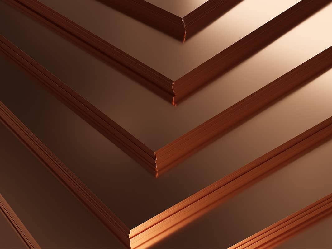 sheets of copper
